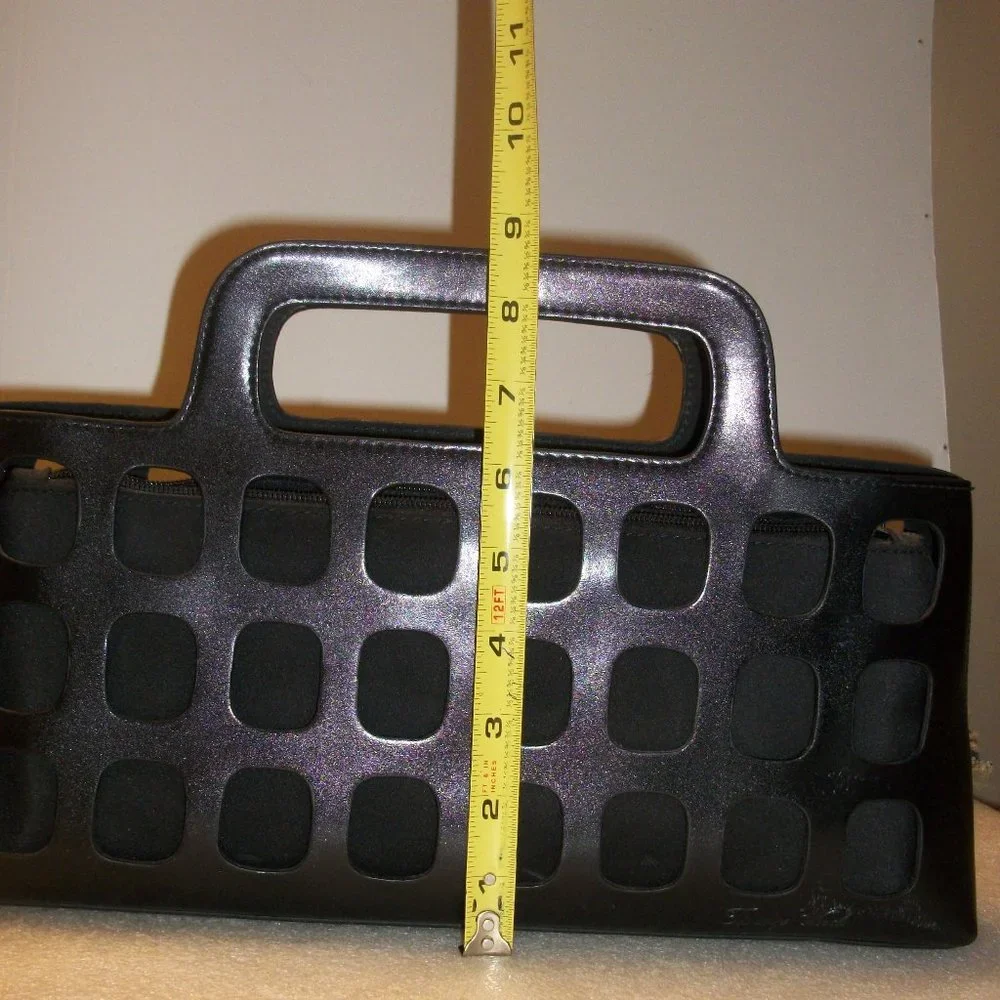 SOLD! Timmy Woods Beverly Hills Collection Black Clutch 14" x 6" Removable Liner - Picture 11 of 13